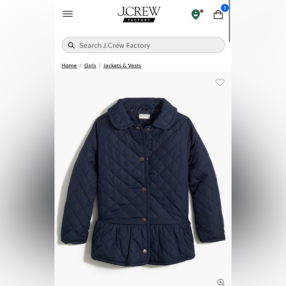 J. Crew Factory Other - J.Crew Factory Girls Peplum Barn Jacket, Navy Size 6-7
